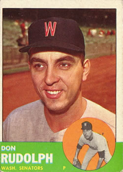 1963 Topps Baseball Cards      291     Don Rudolph